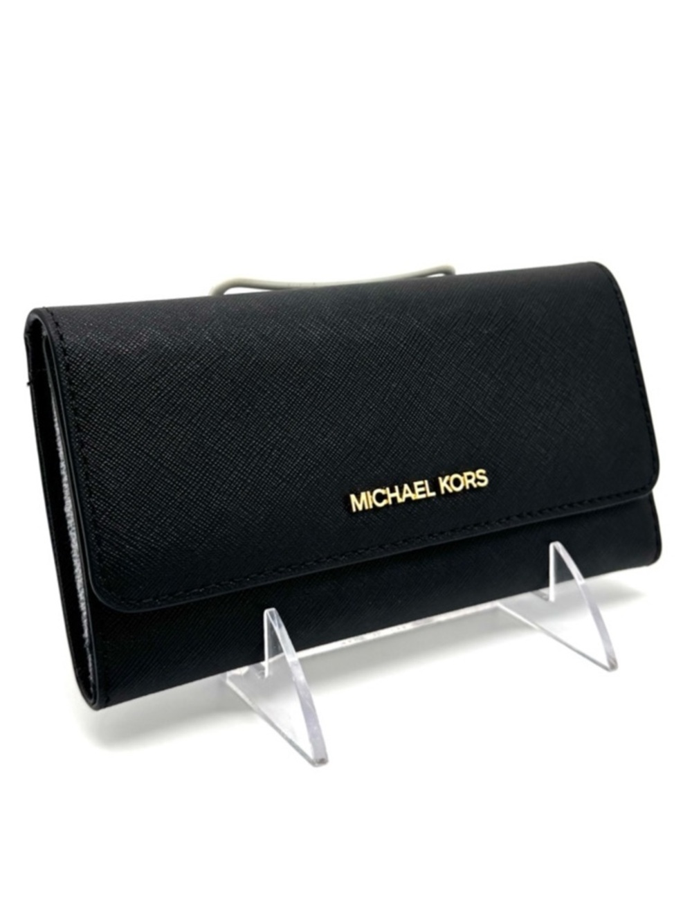 Michael Kors Large Trifold Wallet Black/Gold